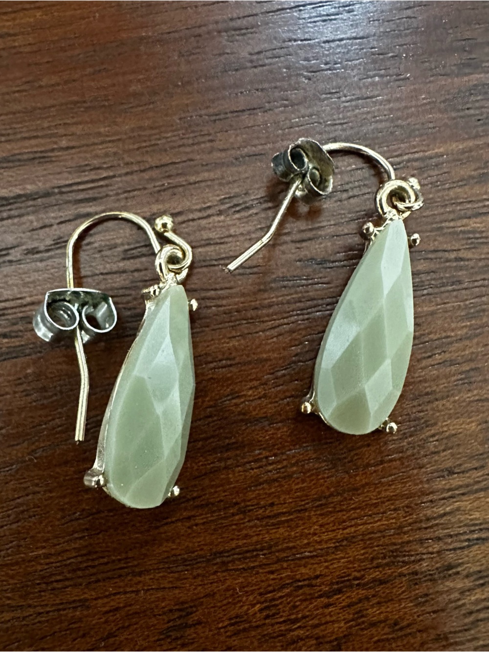 Women's Gray and Gold Drop Earrings teardrop shape